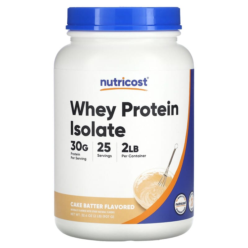Bột Protein Isolate Whey Nutricost Vị Bánh Ngọt 2 lb (907 g) 10 nutricost whey protein isolate cake batter 2 lb 907 g 135606 810014674995