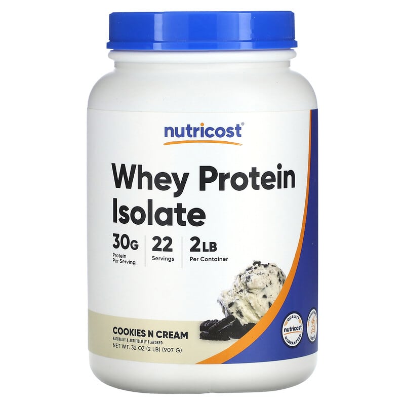 Nutricost, Whey Protein Isolate, Cookies N Cream, 2 lb (907 g) 810014674964