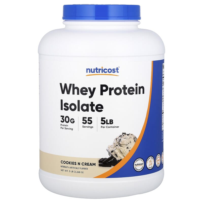 Bột Protein Whey Isolate Nutricost Hương Bánh Quy Kem 5 lb (2.268 kg) 4 Nutricost, Whey Protein Isolate, Cookies N Cream, 5 lb (2.268 g) 810014678658