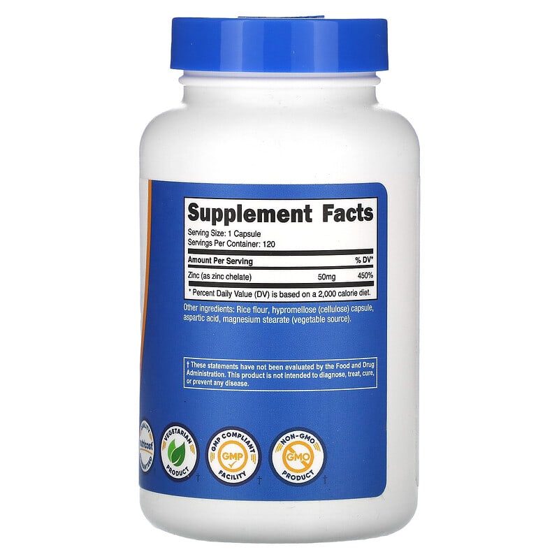 Zinc Chelate Nutricost 50 mg 120 viên bổ sung kẽm 9 Zinc Chelate Nutricost 50 mg 120 viên bổ sung kẽm 810014671598