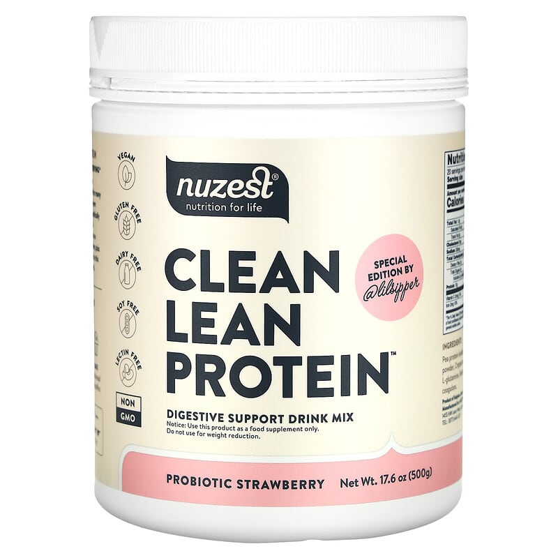Nuzest, Clean Lean Protein, Probiotic Strawberry, 17,6 oz (500 g) 850013684168