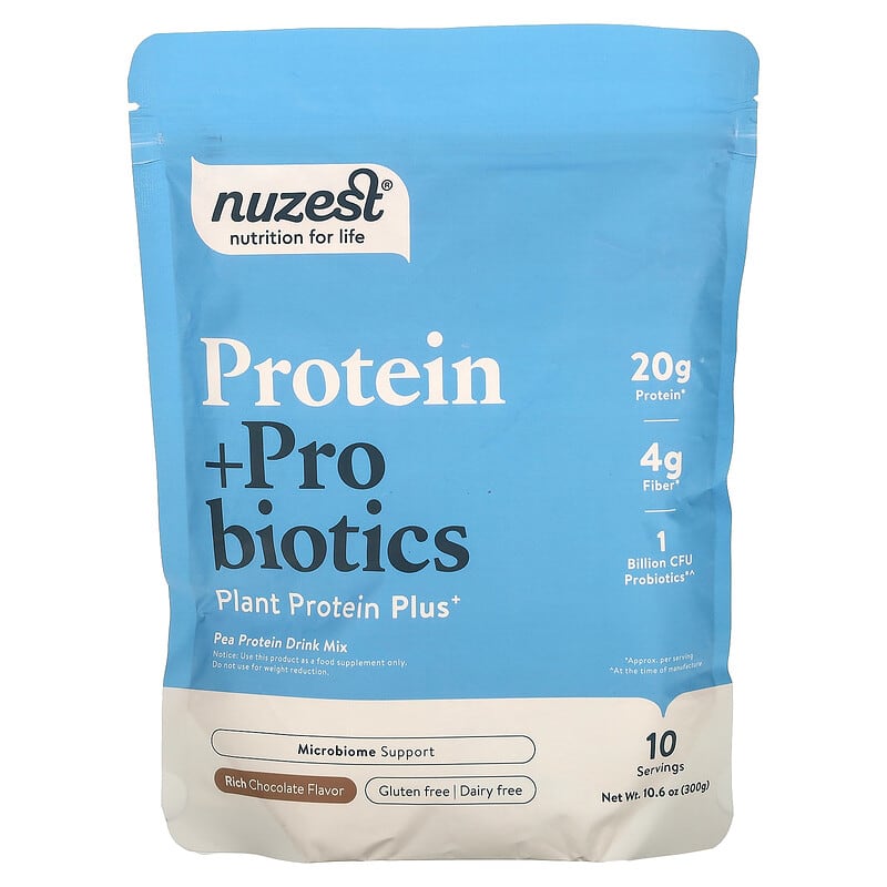 Nuzest, Protein + Probiotics, Rich Chocolate, 10,6 oz (300 g) 850013684649