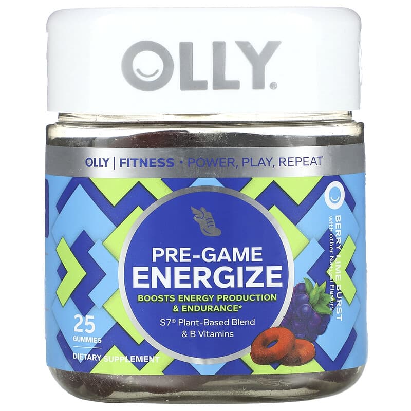 OLLY, Pre-Game Energize, Berry Lime Burst, 25 viên 840160202209