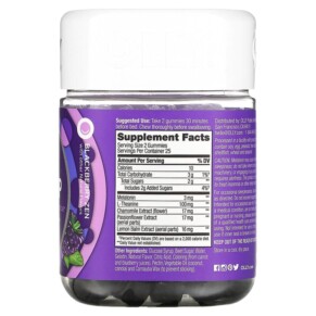 Thành phần vi chất của OLLY Sleep Blackberry Zen 50 Gummies 858158005121