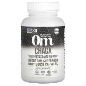 Thực phẩm bổ sung Om Mushrooms Chaga 667 mg 90 Vegetable Capsules 856210008226