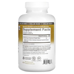 Nấm Lion's Mane Om Mushrooms Superfood 667 mg 180 viên nén thực vật 3 Thành phần vi chất của Om Mushrooms Lion's Mane Mushroom Superfood 667 mg 180 Vegetable Capsules 850011996737