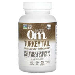 Thực phẩm bổ sung Om Mushrooms Turkey Tail 90 Vegetable Capsules 856210008233
