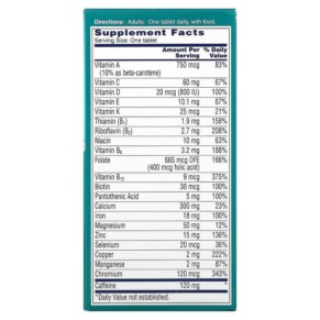 Thành phần vi chất của One-A-Day Women's Active Metabolism Multivitamin/ Multimineral Supplement 50 Tablets 016500587019