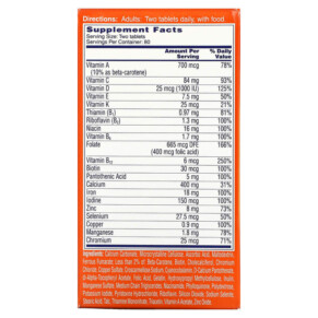 Thành phần vi chất của One-A-Day Women's Petites Complete Multivitamin 160 Tablets 016500545897