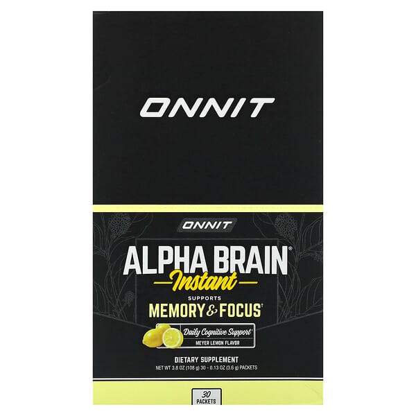Onnit Alpha Brain Instant Memory & Focus Meyer Lemon 30 gói 0,13 oz 3,6 g 819444017235