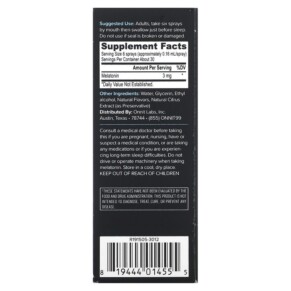 Onnit Melatonin Nhanh Fresh Mint 3 mg 29 ml 3 Thành phần vi chất của Onnit Instant Melatonin Fresh Mint 3 mg 1 fl oz (29 ml) 819444014555