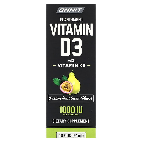Onnit Plant Based Vitamin D3 with Vitamin K2 Passion Fruit Guava 25 mcg 1.000 IU 0,8 fl oz 24 ml 819444015170