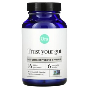 Thực phẩm bổ sung Ora Trust Your Gut Daily Essential Probiotic & Prebiotic 16 Billion 60 Capsules 856720007665