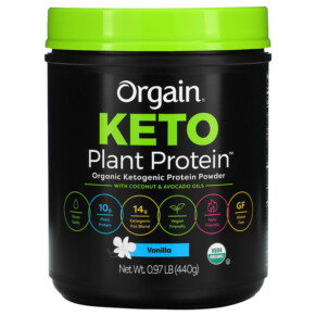 Thực phẩm bổ sung Orgain Keto Organic Plant Protein Powder with Coconut & Avocado Oils Vanilla 0.97 lb (440 g) 851770007405