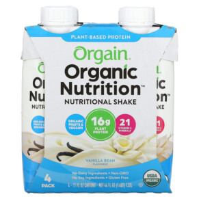 Thực phẩm bổ sung Orgain Organic Nutrition Nutritional Shake Vanilla Bean 4 Pack 11 fl oz (330 ml) Each 851770003339
