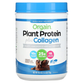 Thực phẩm bổ sung Orgain Plant Protein Plus Collagen Creamy Chocolate Fudge 1.6 lb (726 g) 851770008167