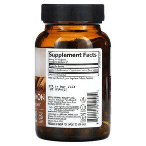 Viên uống quế Ceylon hữu cơ Organic India 90 viên thực vật 3 Thành phần vi chất của Organic India Ceylon Cinnamon 90 Vegetarian Caps 801541512584