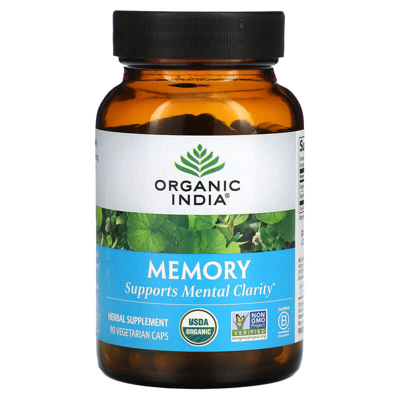 Viên uống tăng cường trí nhớ Organic India Memory 90 viên thực vật 10 organic india memory 90 vegetarian caps 45300 851469000724