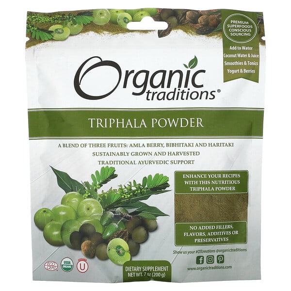 Organic Traditions Triphala Powder 7 oz 200 g 627733003711