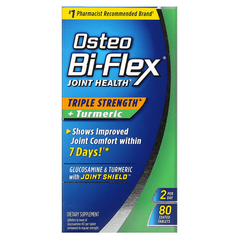 Osteo Bi-Flex Triple Strength Joint Health với Curcumin 80 viên nén Bọc 10 osteo bi flex joint health triple strength turmeric 80 coated tablets 74362 030768679309