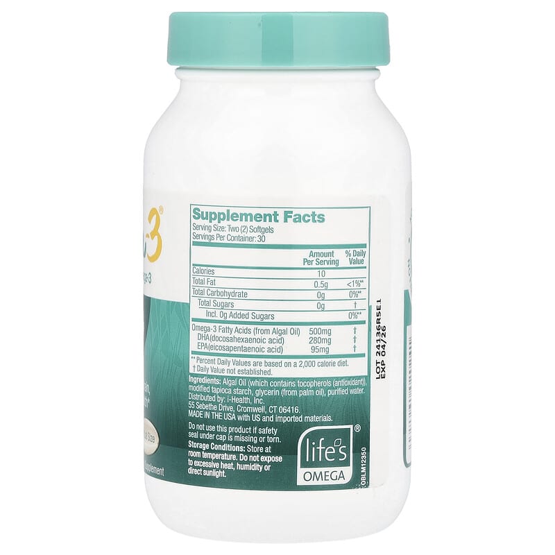 Ovega-3 Omega-3 thực vật 500 mg 60 viên nang mềm mini 9 Ovega-3 Omega-3 thực vật 500 mg 60 viên nang mềm mini 092961020241