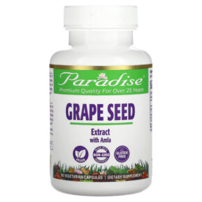 Thực phẩm bổ sung Paradise Herbs Grape Seed Extract with Amla 90 Vegetarian Capsules 601944777234