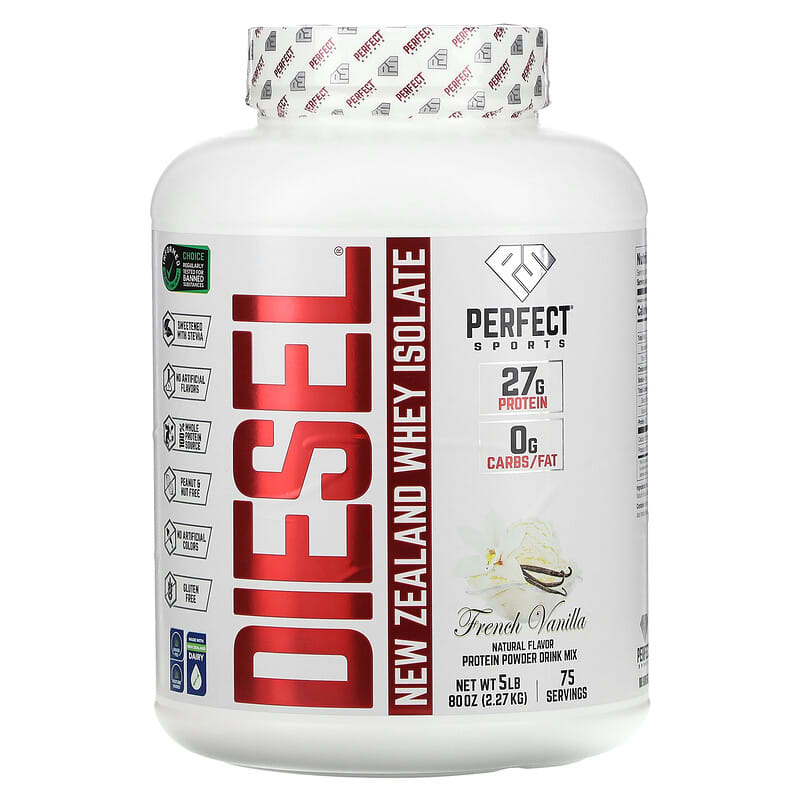 Bột protein Perfect Sports Diesel New Zealand Whey Isolate hương vani Pháp 5 lb (2.27 kg) 10 perfect sports diesel new zealand whey isolate french vanilla 5 lb 2 27 kg 120106 699097710871