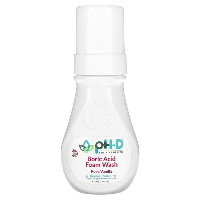 Sữa rửa vệ sinh phụ nữ pH-D, Boric Acid, Hương Hoa Hồng Vanila, 177,44 ml 10 ph d feminine health boric acid foam wash rose vanilla 6 fl oz 177 44 ml 132425 349597001305
