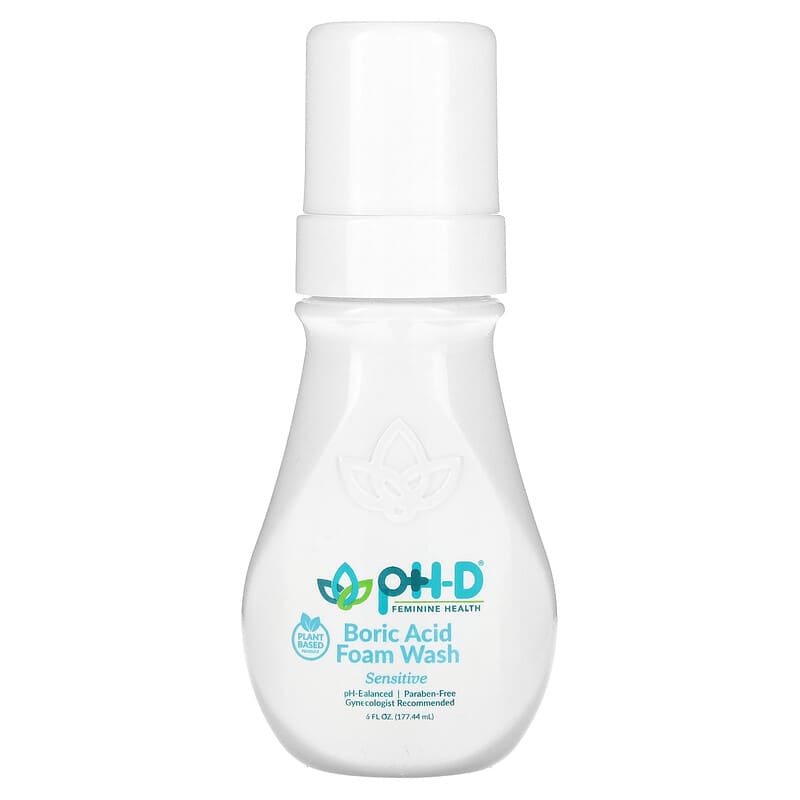 Nước rửa phụ khoa pH-D, Bột axit boric, Nhạy cảm, 177,44 ml 10 ph d feminine health boric acid foam wash sensitive 6 fl oz 177 44 ml 132424 349597001237