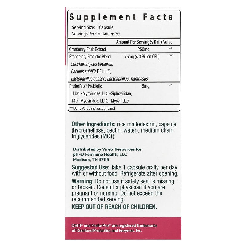 Men vi sinh và prebiotic dành cho phụ nữ pH-D Feminine Health 30 viên 9 Men vi sinh và prebiotic dành cho phụ nữ pH-D Feminine Health 30 viên 349597000643