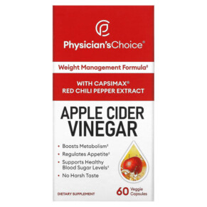 Thực phẩm bổ sung Physician's Choice Apple Cider Vinegar 60 Veggie Capsules 854226008155