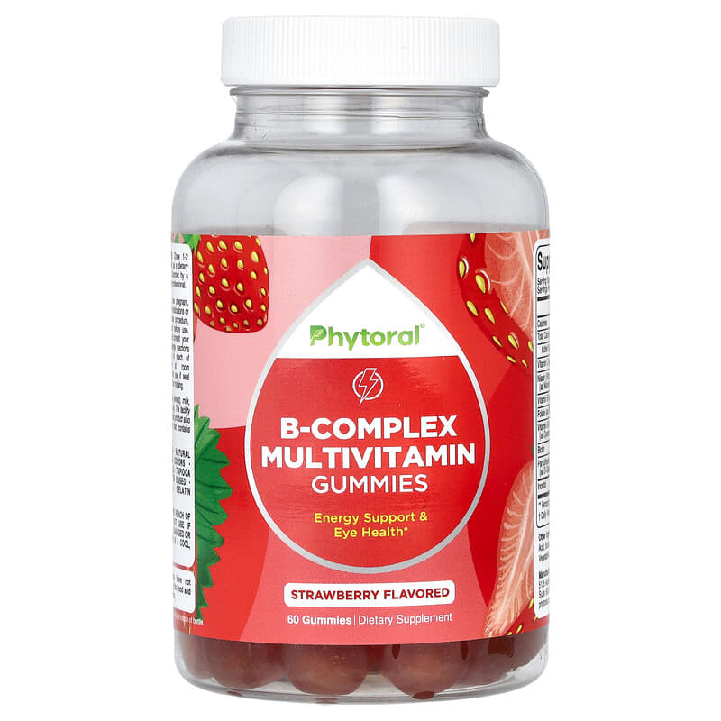 Phytoral, B-Complex Multivitamin Gummies, Strawberry, 60 viên nhai 850019770513