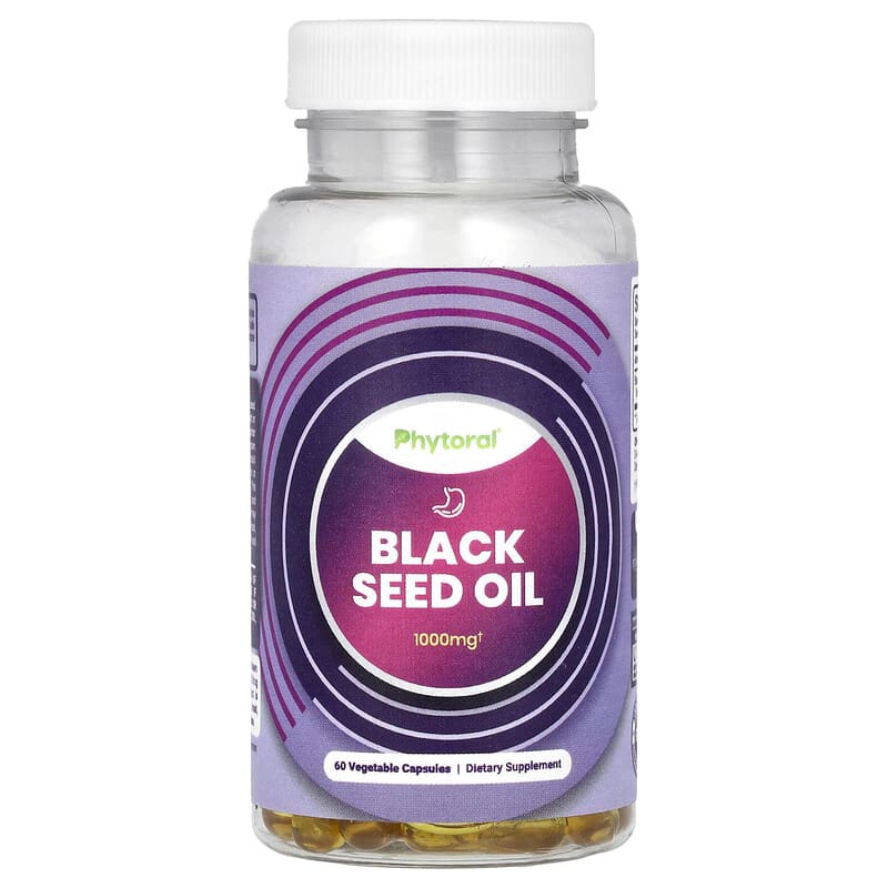 Dầu Hạt Đen Phytoral 1000mg 60 viên chay 500mg/Viên 10 phytoral black seed oil 1 000 mg 60 vegetable capsules 500 mg per capsule 133400 850019770728