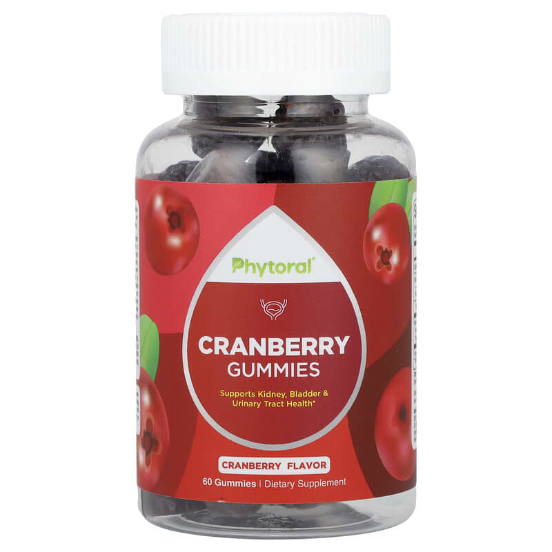 Kẹo dẻo Cranberry Phytoral, 60 viên nhai bổ sung từ quả nam việt quất 10 phytoral cranberry gummies cranberry 60 gummies 140364 850019770506
