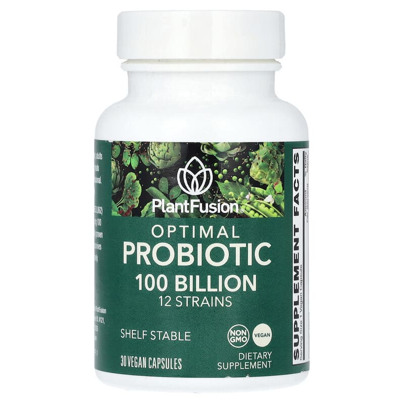 PlantFusion, Optimal Probiotic, 100 tỷ CFU, 30 Vegan Capusules 840052400928