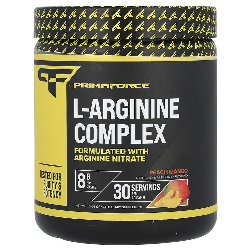 Primaforce L-Arginine Complex Vị Đào Xoài 237g 4 Primaforce, L-Arginine Complex, Peach Mango, 8,5 oz (237 g) 811445021181