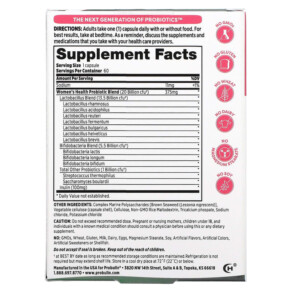 Thành phần vi chất của Probulin Women's Health Probiotic 20 Billion CFU 60 Capsules 855757003510