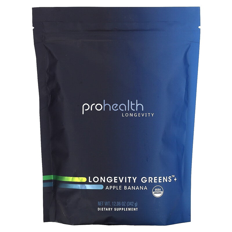 ProHealth Longevity, Longevity Greens +, Apple Banana, 12,06 oz (342 g) 850030779533