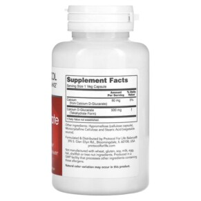 Protocol for Life Balance Calcium D-Glucarate 500 mg 90 viên chay 3 Thành phần vi chất của Protocol for Life Balance Calcium D-Glucarate 500 mg 90 Veg Capsules 707359130975