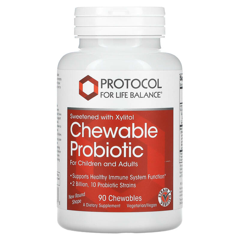 Probiotic nhai cho trẻ em & người lớn Protocol for Life Balance 2 tỷ 90 viên nhai 10 protocol for life balance chewable probiotic for children and adults 2 billion 90 chewables 80473 707359129368