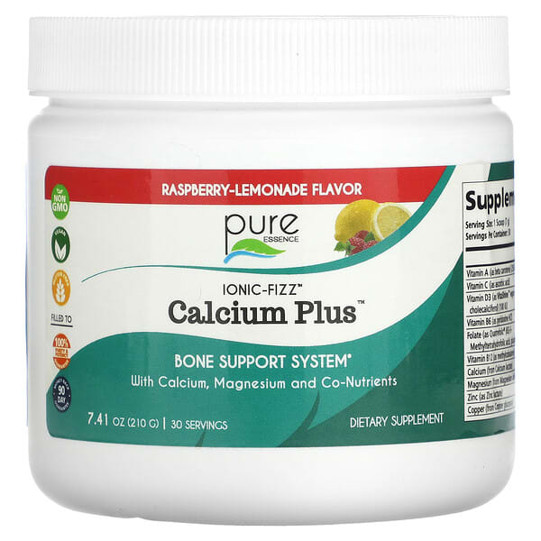 Pure Essence Ionic-Fizz Calcium Plus Raspberry-Lemonade 7,41 oz 210 g 659670030017
