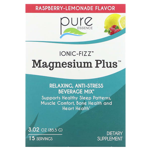Pure Essence Ionic-Fizz Magnesium Plus Raspberry-Lemonade 15 Sticks 0,2 oz 5,7 g 10 pure essence ionic fizz magnesium plus raspberry lemonade 15 sticks 0 2 oz 5 7 g each 128687 659670031113