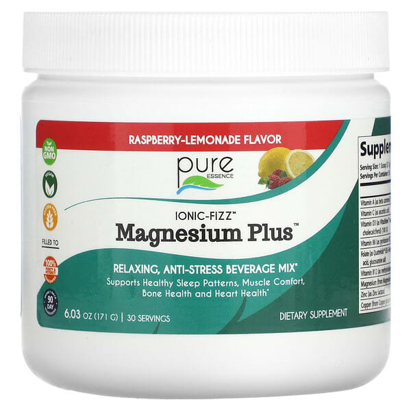 Pure Essence Ionic-Fizz Magnesium Plus Raspberry-Lemonade 6,03 oz 171 g 10 pure essence ionic fizz magnesium plus raspberry lemonade 6 03 oz 171 g 128686 659670031014