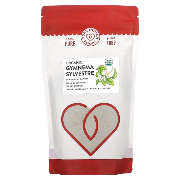 Pure Indian Foods Organic Gymnema Sylvestre 8 oz 227 g 10 pure indian foods organic gymnema sylvestre 8 oz 227 g 121256 850013619931