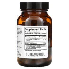 Viên uống tảo đỏ Pure Planet Red Marine Algae Plus 90 viên thực vật 3 Thành phần vi chất của Pure Planet Red Marine Algae Plus 90 Vegetarian Capsules 091401870002