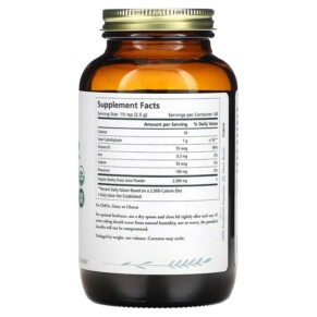 Thành phần vi chất của Pure Synergy Organic Juice Powder Barley Grass 5.3 oz (150 g) 852971004217