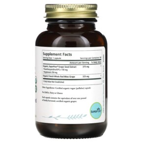 Chiết xuất hạt nho hữu cơ Pure Synergy Super Pure Grape Seed 60 viên nang 3 Thành phần vi chất của Pure Synergy Super Pure Grape Seed Organic Extract 60 Capsules 852971004675