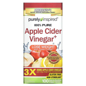 Thực phẩm bổ sung Purely Inspired Apple Cider Vinegar+ 100 Easy-to-Swallow Veggie Tablets 631656608526