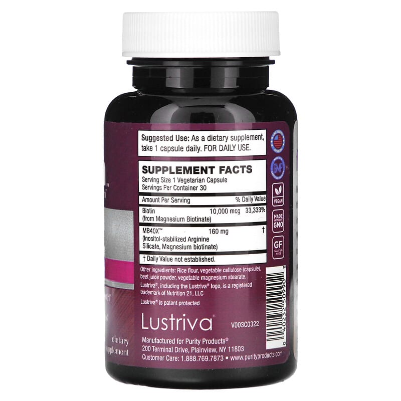 Viên uống MyBiotin Purity Products hỗ trợ tóc, da & móng - 30 viên chay 9 Viên uống MyBiotin Purity Products hỗ trợ tóc, da & móng - 30 viên chay 040232509902