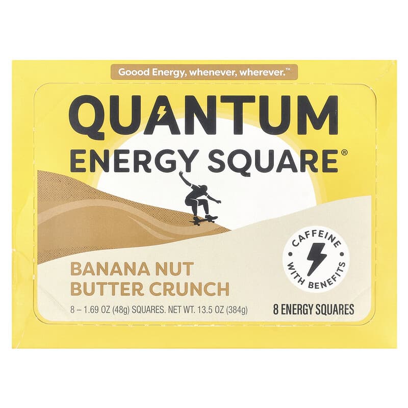 Carré Năng Lượng Quantum, Bánh Quy Bơ Chuối, 8 Carré Năng Lượng, 1,69 oz (48 g) 10 quantum energy square banana nut butter crunch 8 energy squares 1 69 oz 48 g each 136035 853894007767